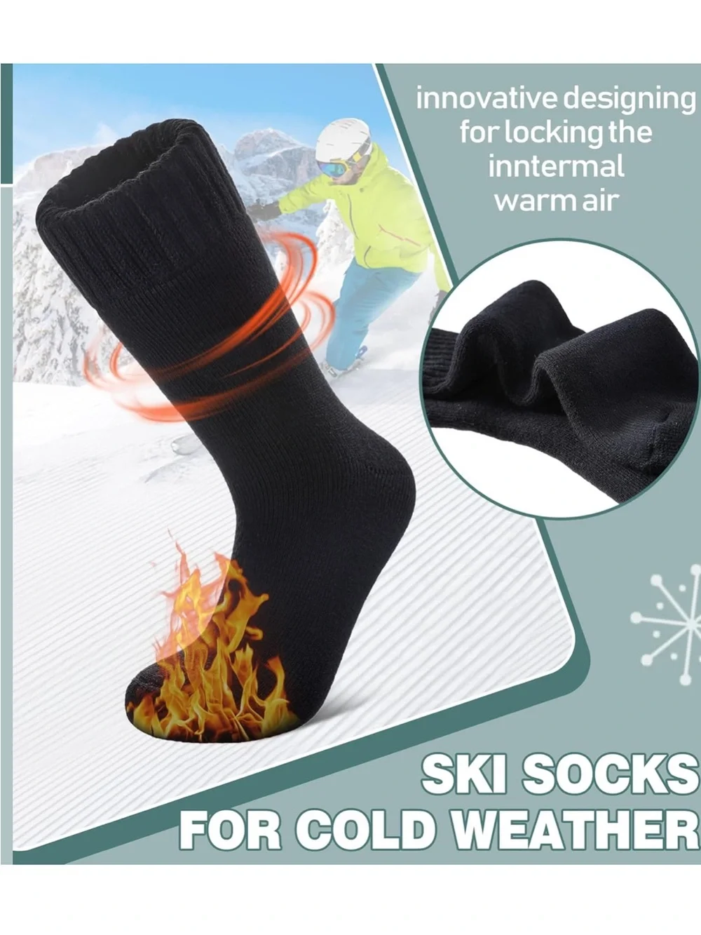 Thermal Winter Socks Extra Thick Insulated Heated Ski Crew Boot Unisex